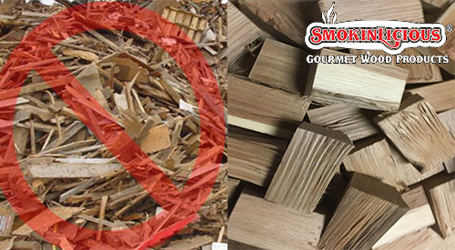 Not all wood supplier are like Smokinlicious®, cutting their product from forest grown fresh harvest. Rather they use recycled material.