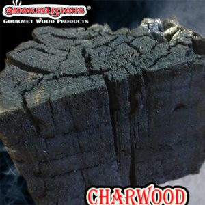 Our charwood shows the burn marks from the direct fire manufacturing process.