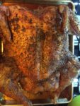 Nice golden brown color to the bird, just cut into it for the best moist meat! 