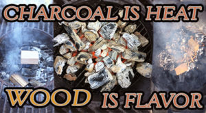 Charcoal that is produce properly is a fuel and provides heat! Wood adds flavor!