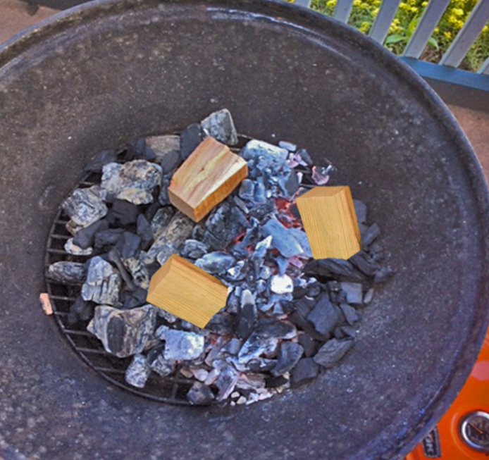 Adding wood chunks will turn your charcoal grill into a Smoker to produce tasty results.